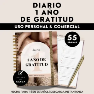 Diario de Gratitud en Español Planificador Cuidado Personal Diario de agradecimiento Agenda Gratitude Journal Cuaderno de Gratitud